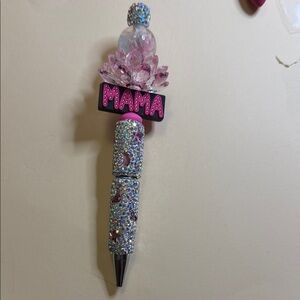 Pink Crystal 'MAMA' Jeweled Pen